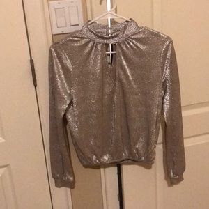 Metallic Dark Silver Blouse
